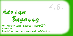 adrian bagossy business card